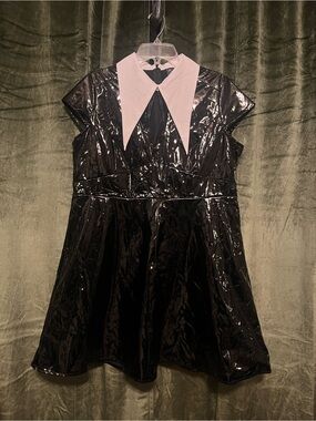 KILLSTAR Glossy Black Vinyl Collared Dress 🖤